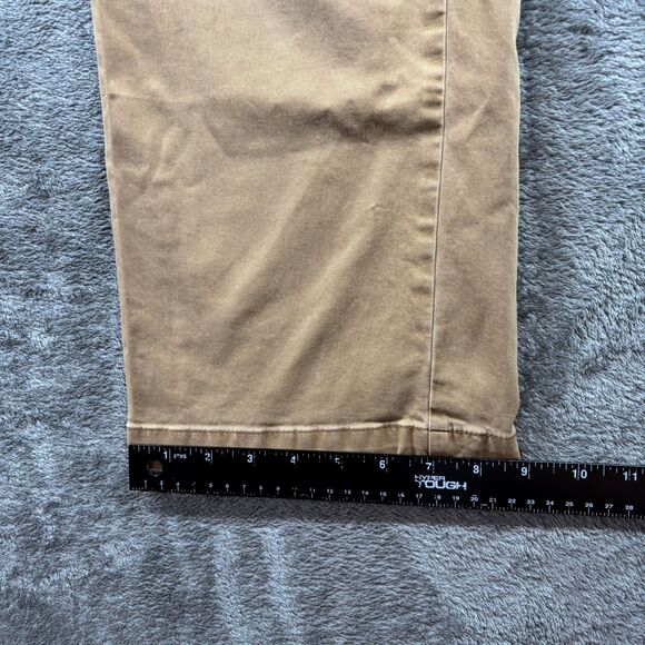 Talbots Pants Khaki Chino Flare Wide Leg Vintage Y2K 90s Tan Stretch Sz 14 C134 - Picture 10 of 13